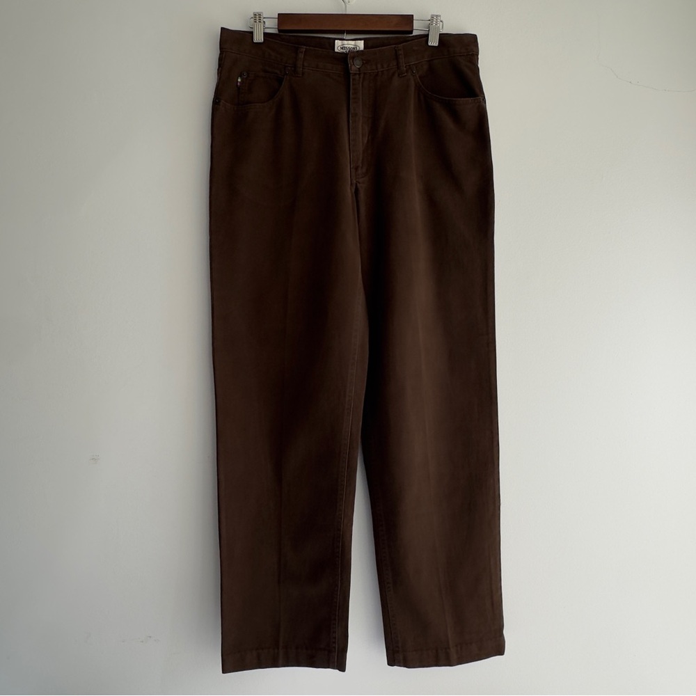 Vintage 90’s Missoni Sport Chocolate Brown 100% Cotton Lightweight Jeans